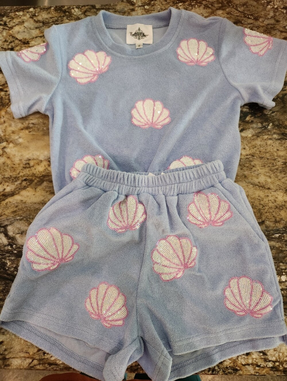 Children's Light Blue Shell Terry Matching Set by Belle Cher
